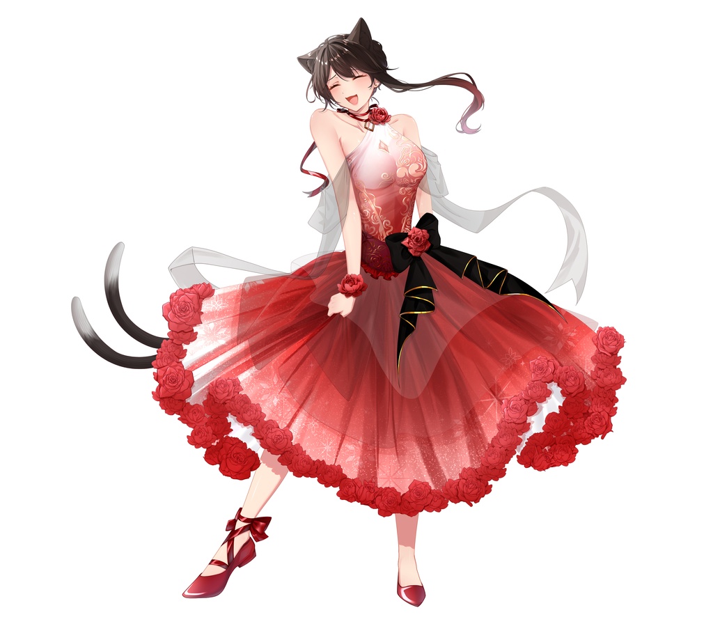 猫姫黒火5周年記念グッズ ドレスverアクリルフィギュア