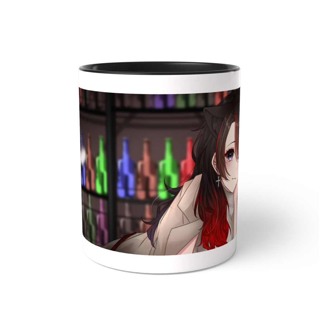 猫姫黒火生誕祭2026グッズ 黒ツートンマグカップ