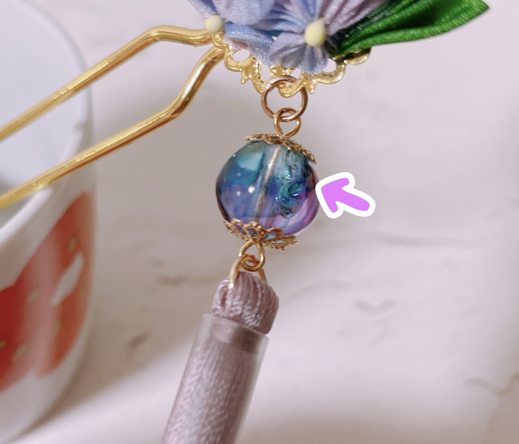 夏のお供に💠紫陽花のかんざし