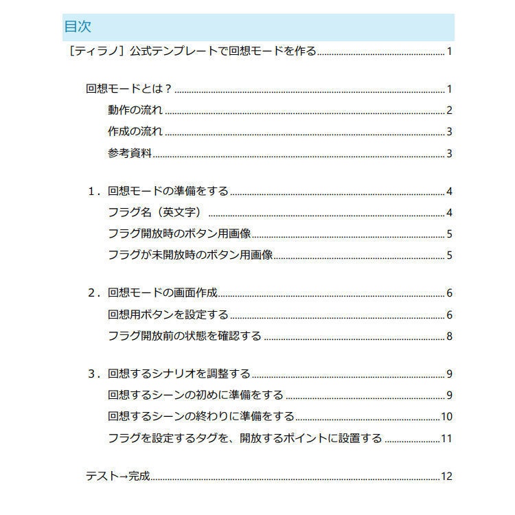 【非公式解説書】回想モードセット(ティラノスクリプト)