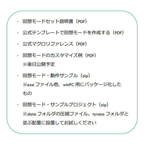 【非公式解説書】回想モードセット(ティラノスクリプト)