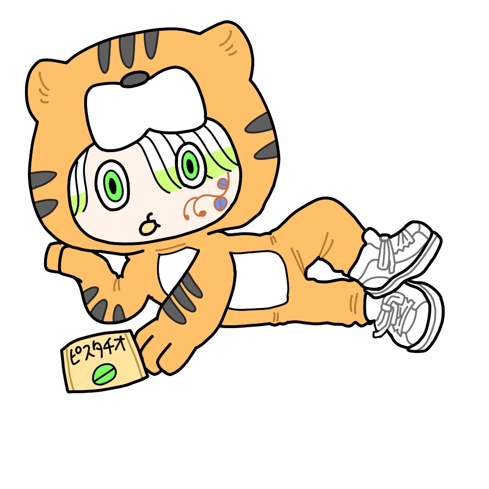 アクリルキーホルダー　とら　ピスタチオ