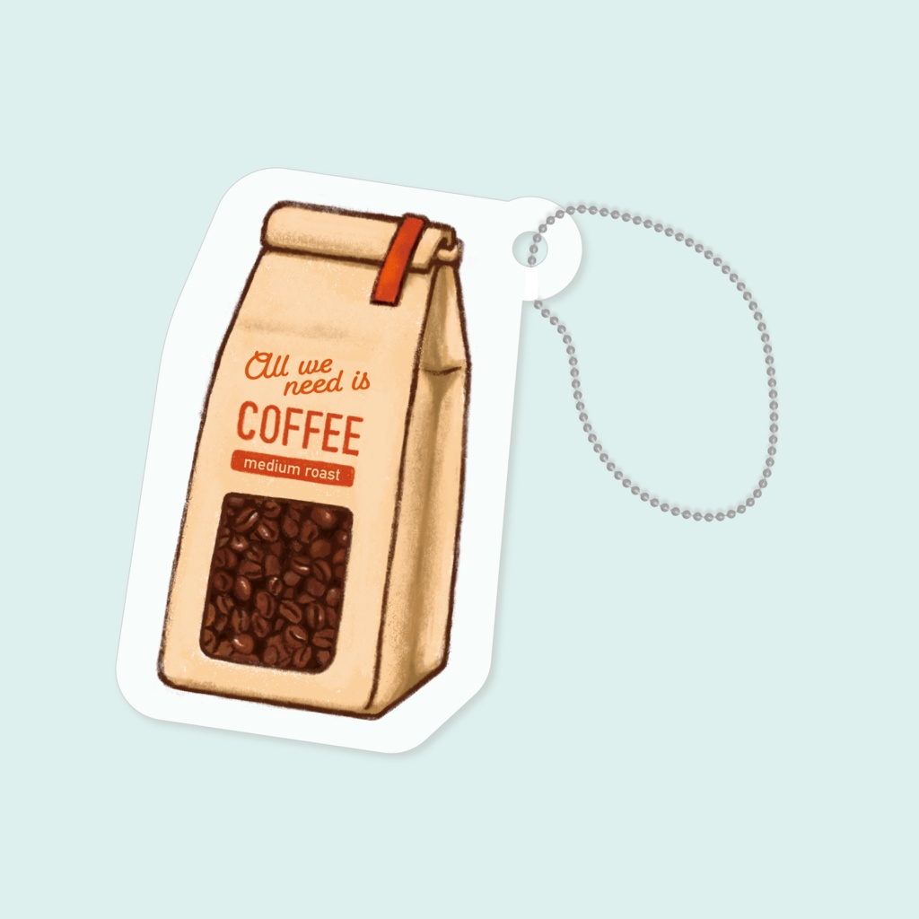 コーヒービーンバッグ　アクリルキーホルダー