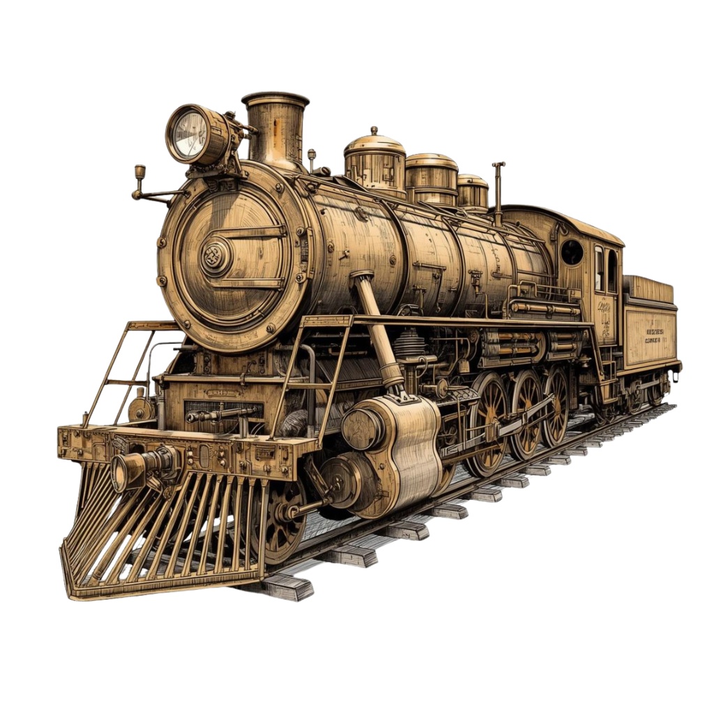 【Canva】スチームパンク風乗り物クリップアート12点セット|PNG背景透過