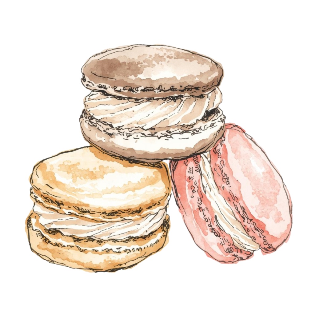 【Canva】水彩画風洋菓子クリップアート24点セット|PNG背景透過