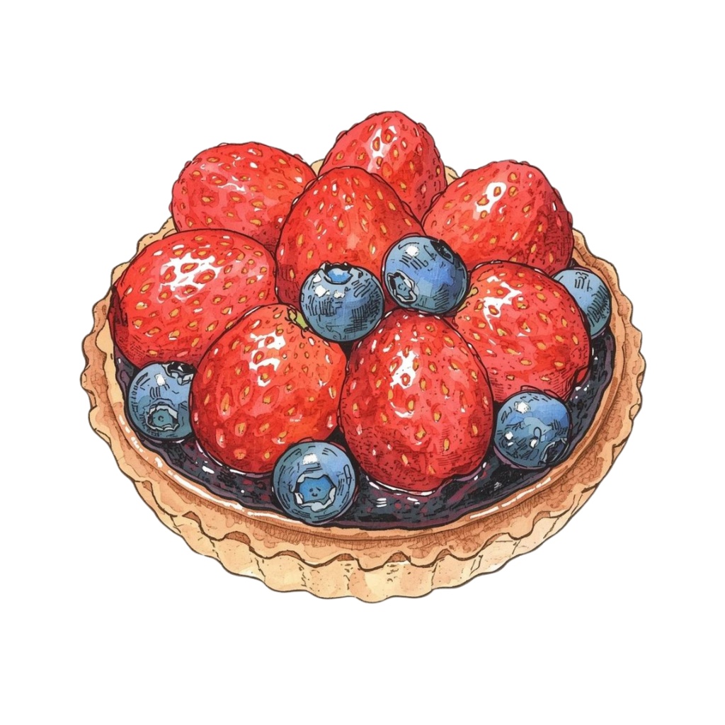 【Canva】水彩画風洋菓子クリップアート24点セット|PNG背景透過