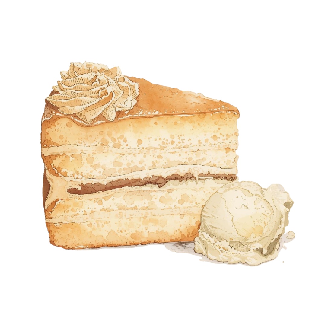 【Canva】水彩画風洋菓子クリップアート24点セット|PNG背景透過