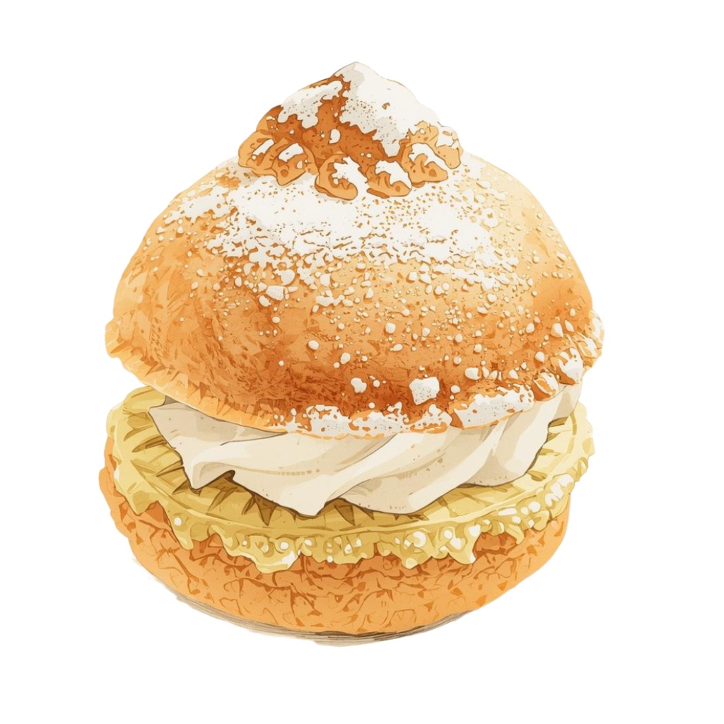 【Canva】水彩画風洋菓子クリップアート24点セット|PNG背景透過