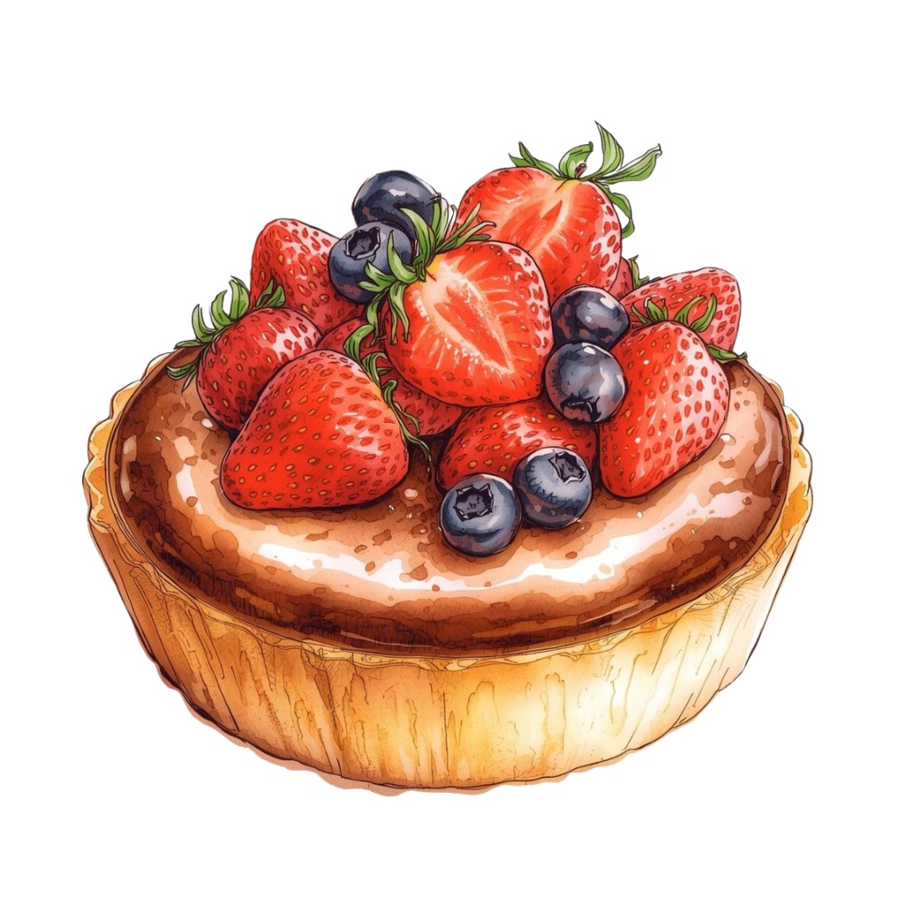 【Canva】水彩画風洋菓子クリップアート24点セット|PNG背景透過