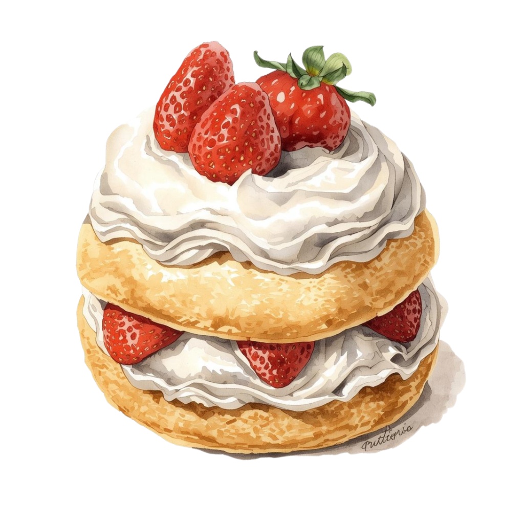 【Canva】水彩画風洋菓子クリップアート24点セット|PNG背景透過