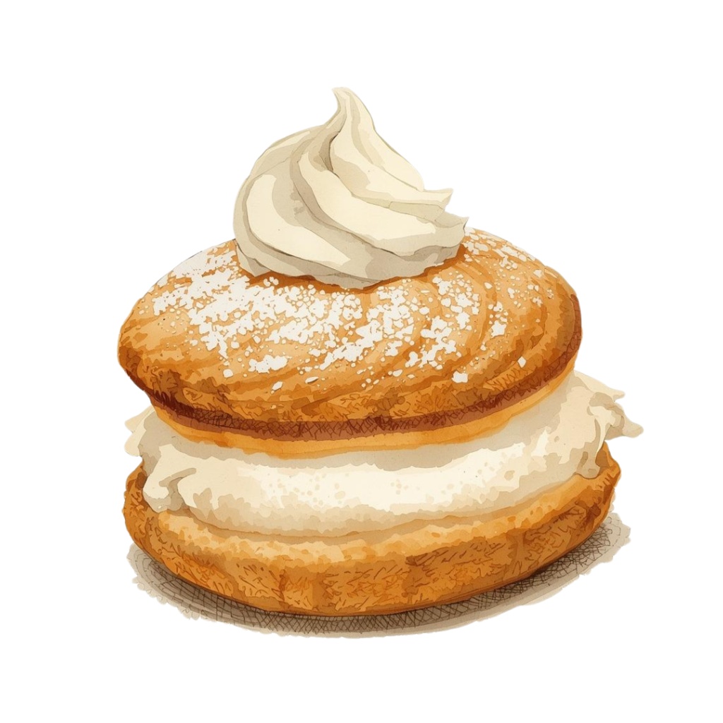 【Canva】水彩画風洋菓子クリップアート24点セット|PNG背景透過