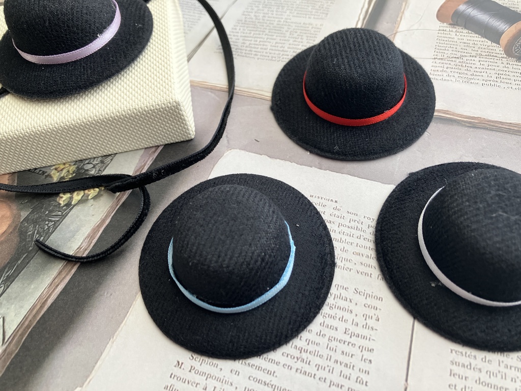 【ぬい小物】リボン付きハット 4色【帽子】