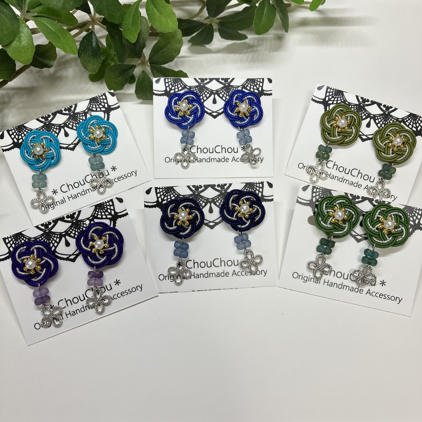 【忍たま】1～6年イメージカラー　＊梅結び＊水引きピアス/イヤリング