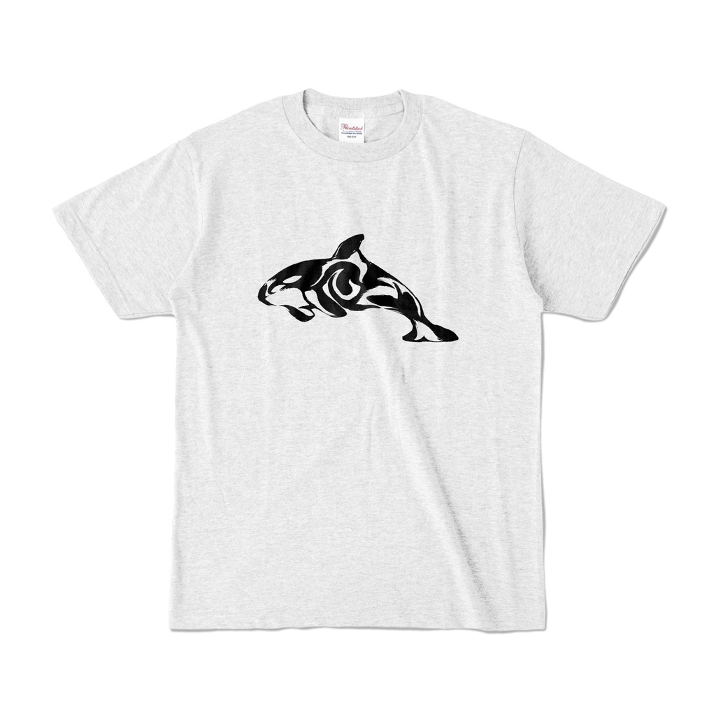 シャチのトライバルアートのおしゃれなTシャツ