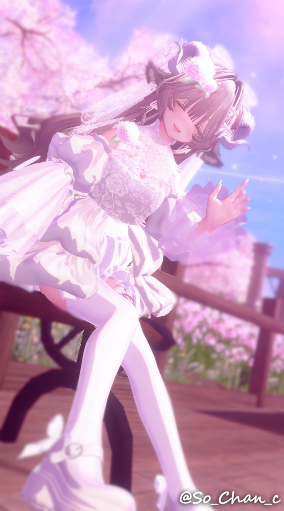 【All Avatar】Flower Ribbon【セミ対応/MA・PB対応】