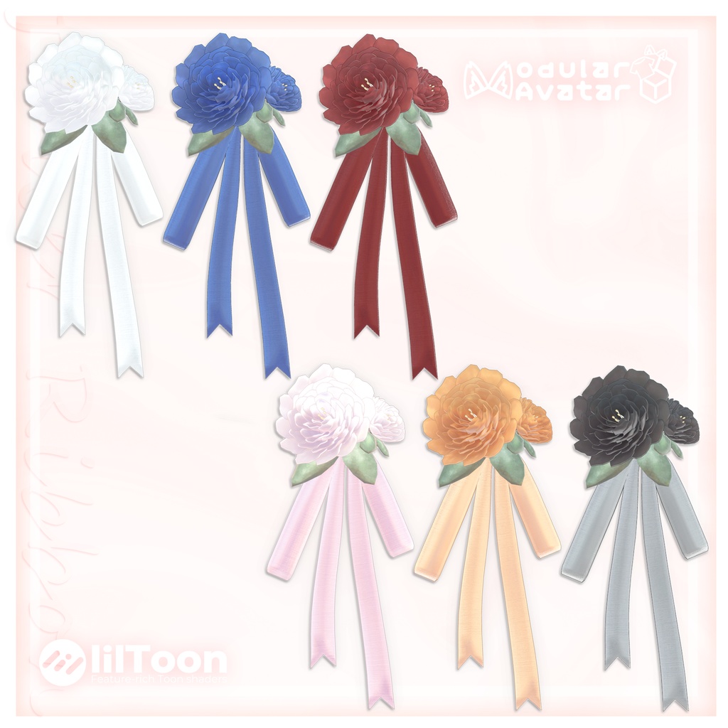 【All Avatar】Flower Ribbon【セミ対応/MA・PB対応】