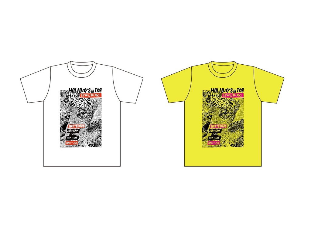 Braincloud × CHOW-DIE 　Original Tシャツ　（黄）サイズ L 　Thanx!  SOLD OUT