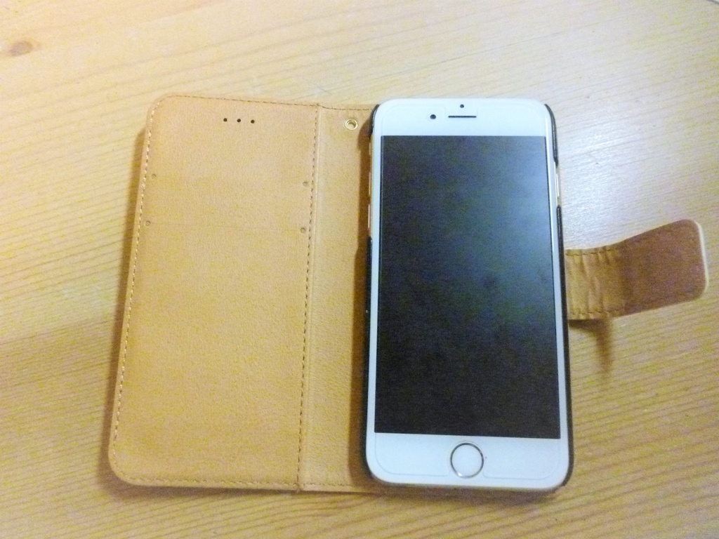 くまさんねこさん三時のおやつ*手帳型iphoneケース ピンク