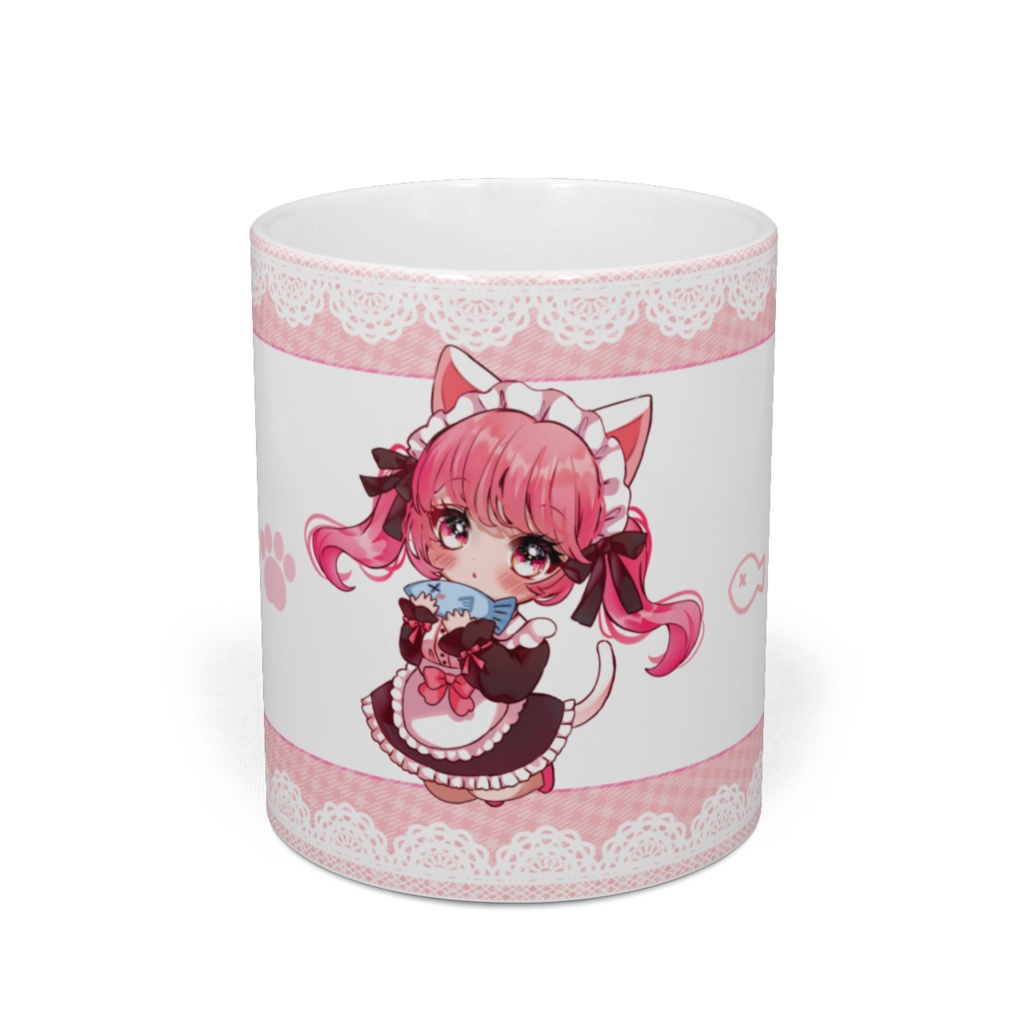 猫耳メイドちゃんマグカップ【pink】
