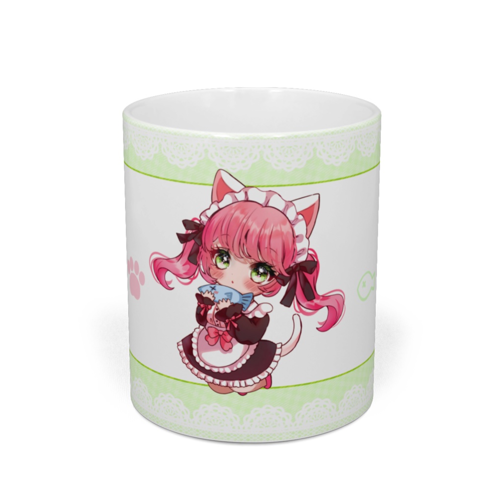 猫耳メイドちゃんマグカップ【green】