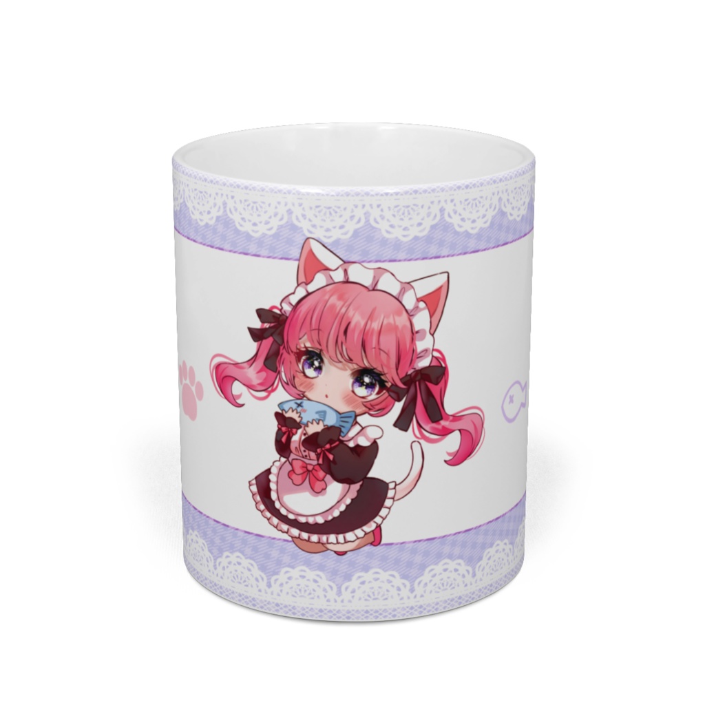猫耳メイドちゃんマグカップ【purple】