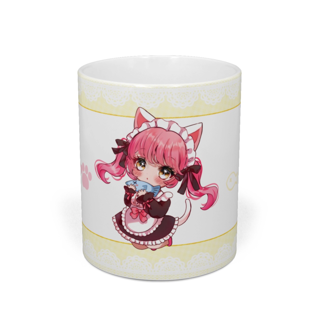 猫耳メイドちゃんマグカップ【yellow】