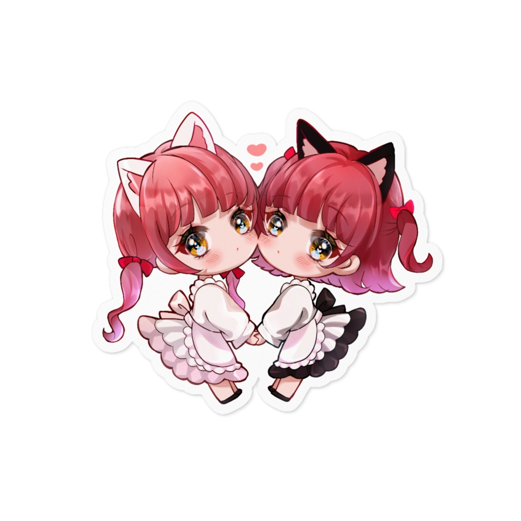 猫耳メイド双子　ステッカー