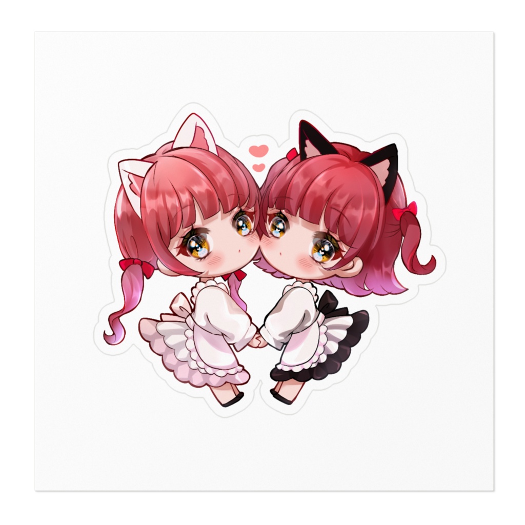 猫耳メイド双子 ステッカー