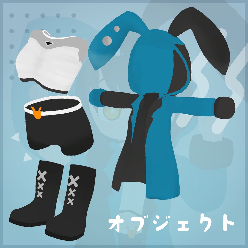 【うさ耳ジャケットの女の子-かな】/オリジナル3Dモデル