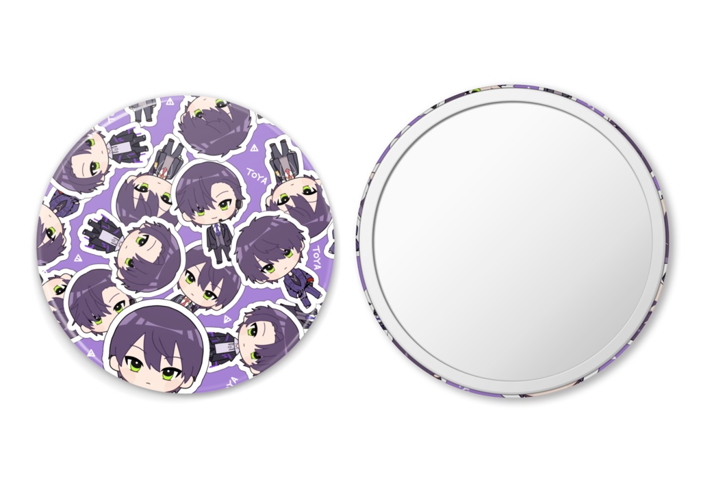 【非公式】剣持刀也・伏見ガク デフォルメ 缶ミラー