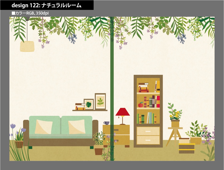 背幅別同人誌表紙テンプレート素材【Design:122】