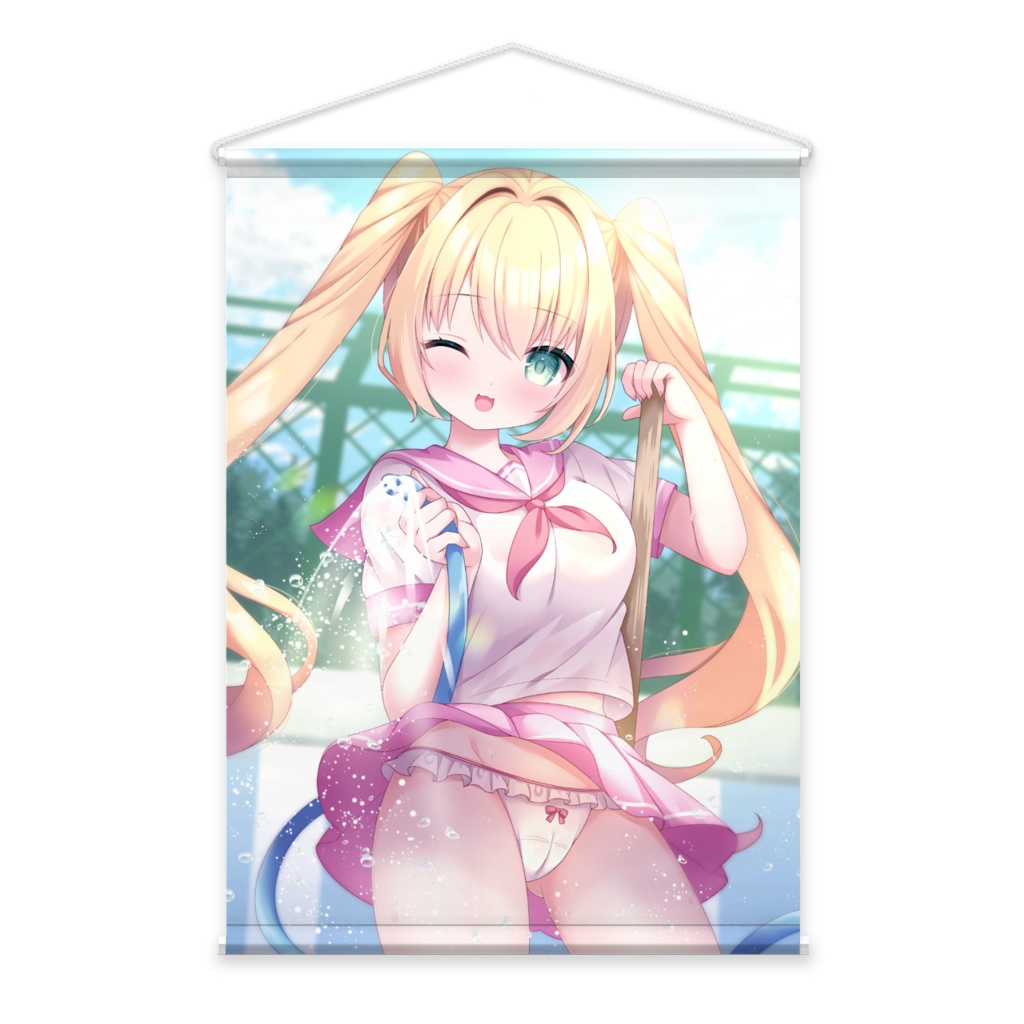 金髪ツインテちゃんタペストリー