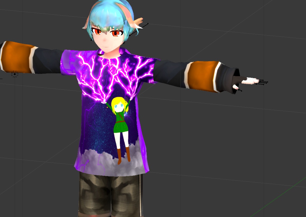 【VRC向け】バーチャルフルグラフィックTシャツ~ダークネススパーキンつばリンver~