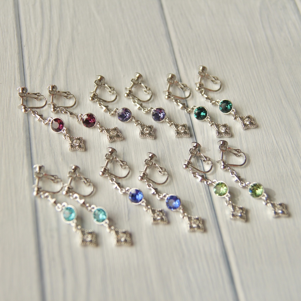 【忍たま】学年カラー　シルバーイヤリング