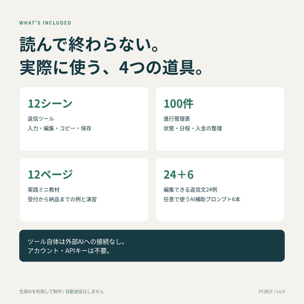 イラスト依頼 返信・進行キット|12場面・管理表・教材