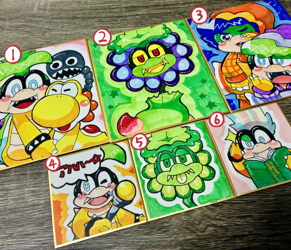 イギー中心色紙　6種