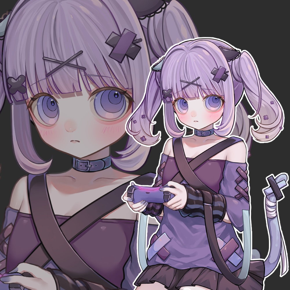 【ChatterModel】【汎用】紫色/ゲーマーの女の子