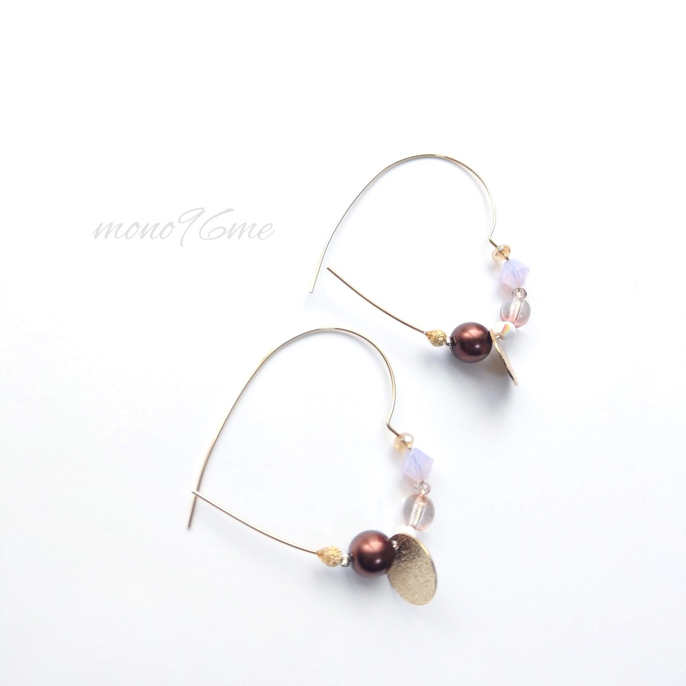 ハートフープピアス【暁】