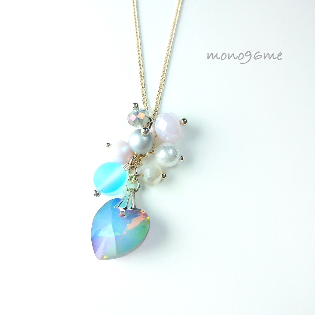 ハートネックレス【ホワイトオパールエレクトラ】