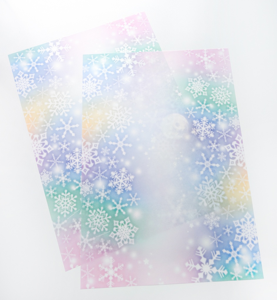 雪の結晶 ★オリジナルデザインペーパー★A4サイズ★純白ロール紙!トレーシングペーパー 計5枚入