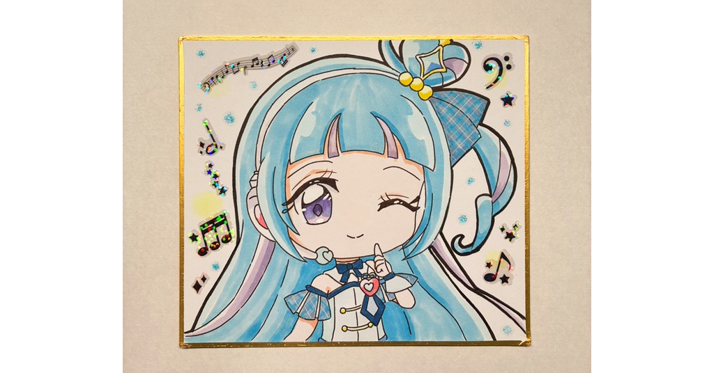 キミとアイドルプリキュア 手描き色紙