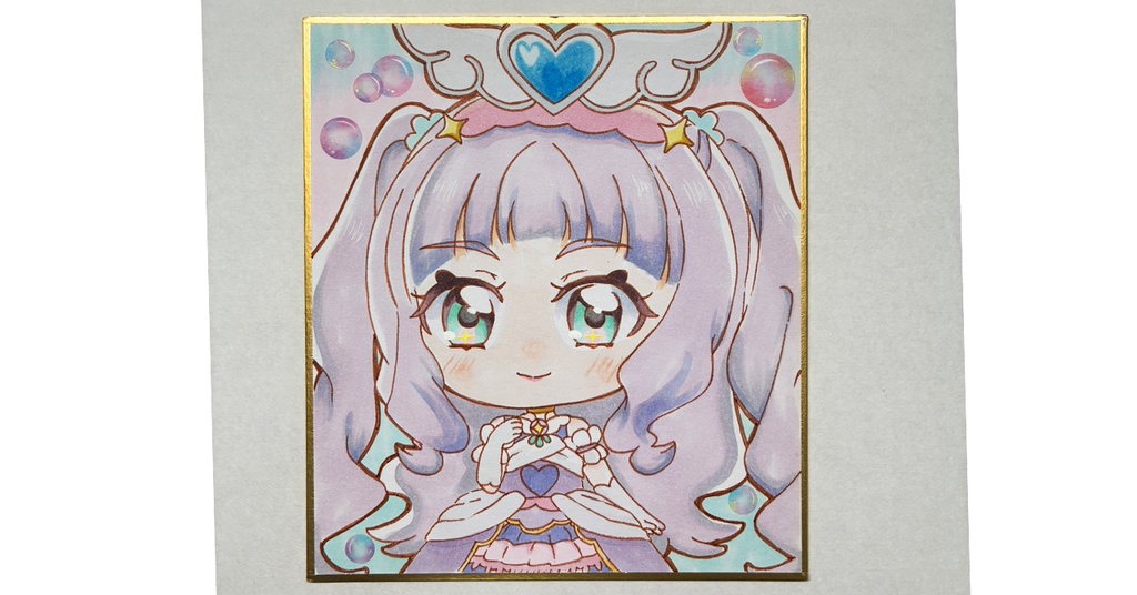プリキュア 手描き色紙