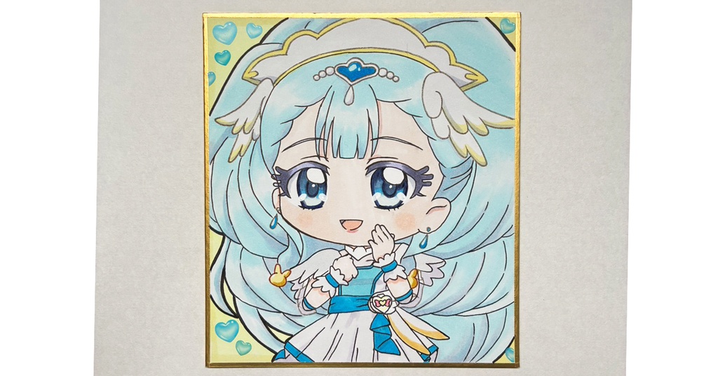 プリキュア 手描き色紙