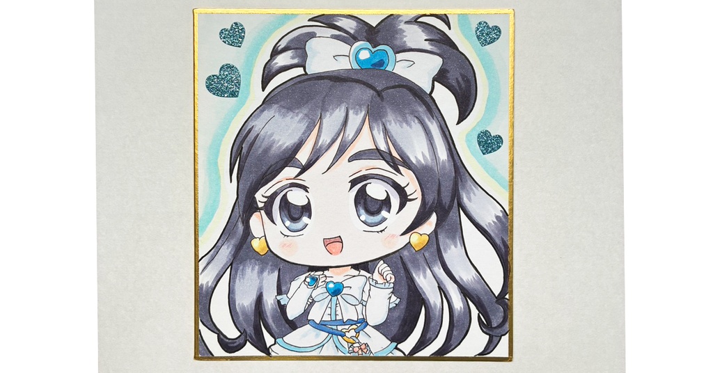 プリキュア 手描き色紙