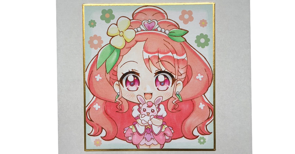 プリキュア 手描き色紙
