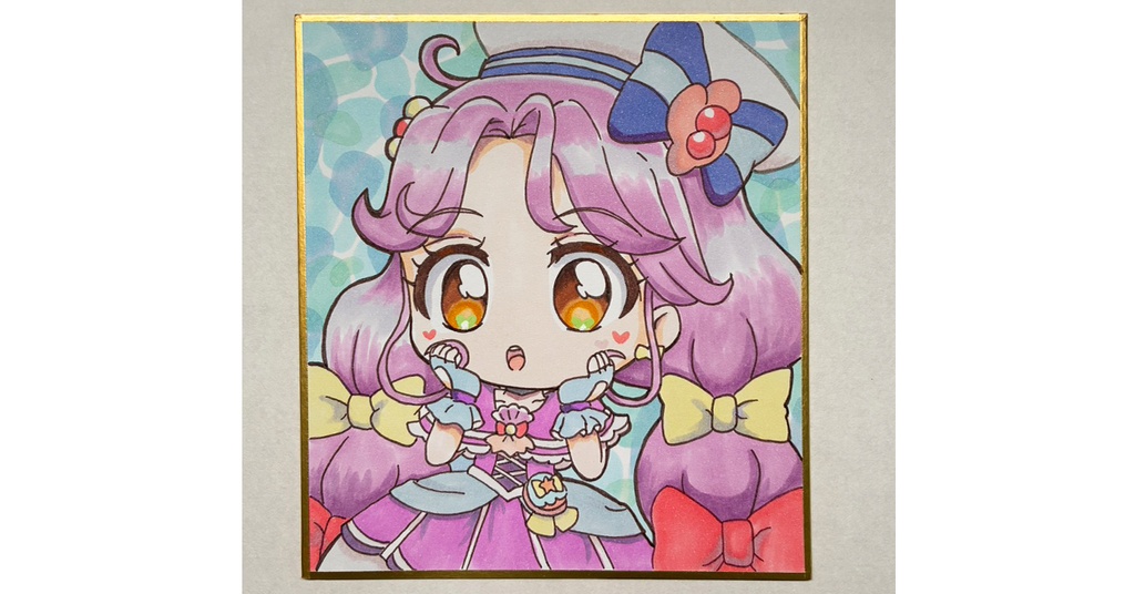 プリキュア 手描き色紙
