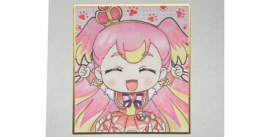 プリキュア 手描き色紙