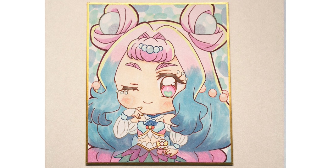 プリキュア 手描き色紙