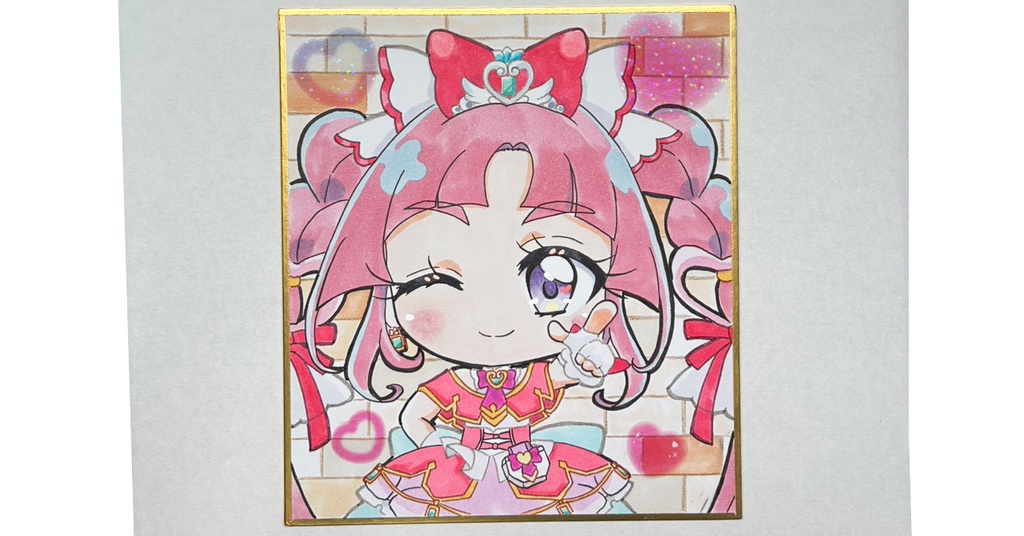 プリキュア 手描き色紙