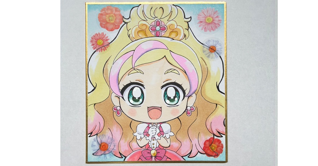 プリキュア 手描き色紙